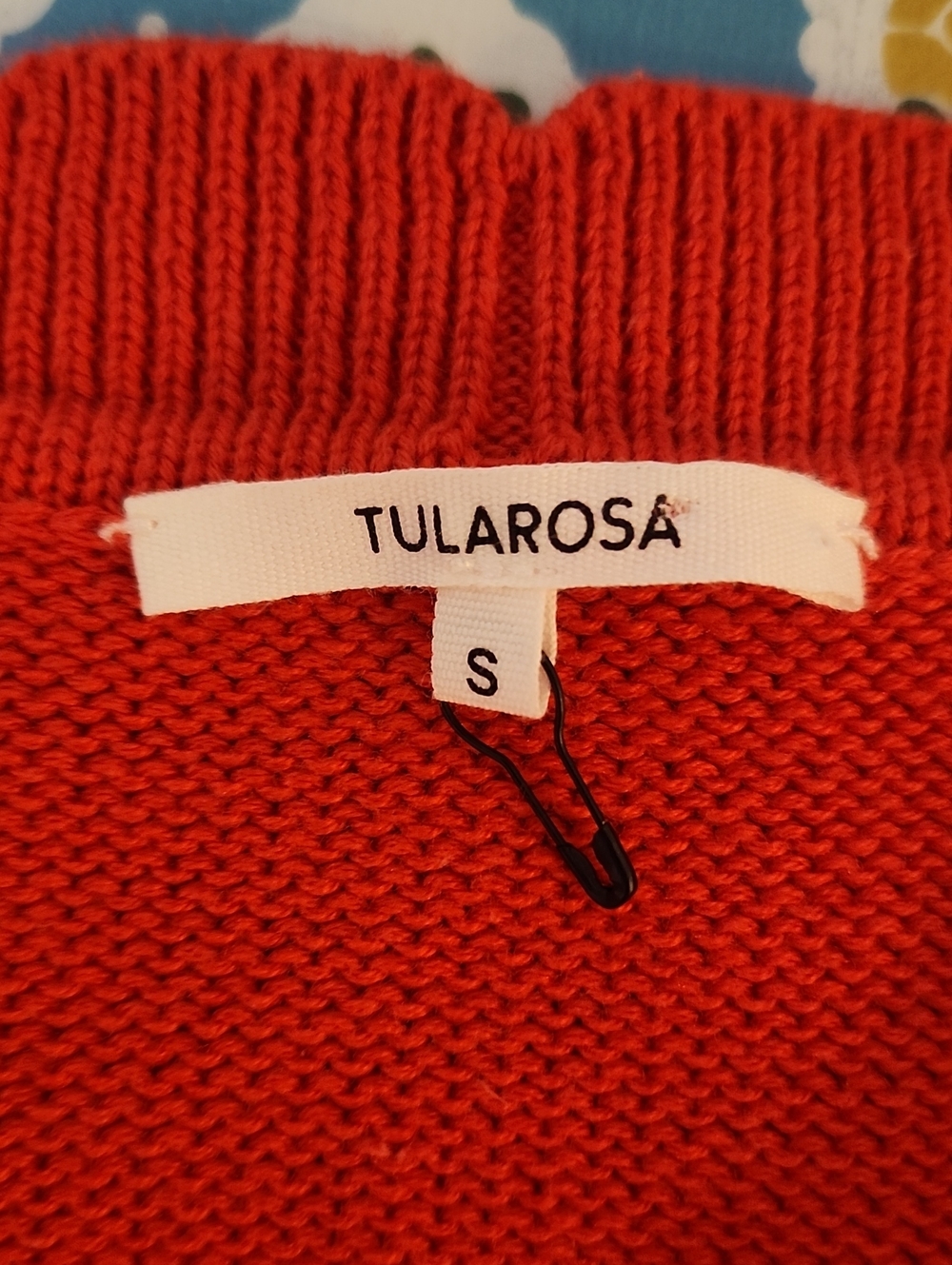 Tularosa Jovien Rosette Red cardigan Cotton Blend Small Revolve - Picture 4 of 7